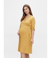 Mama.Licious Mamalicious Maternity Mustard Jersey Mini Dress